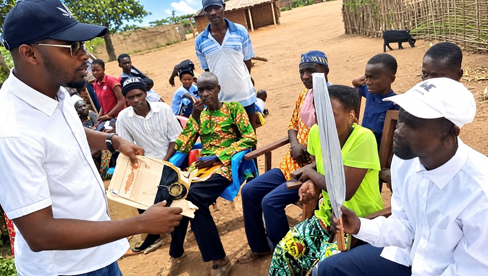 Autonomisation rurale à Madimbi : La Fondation Uyanga Ngolo dote les agriculteurs locaux d'outils aratoires.